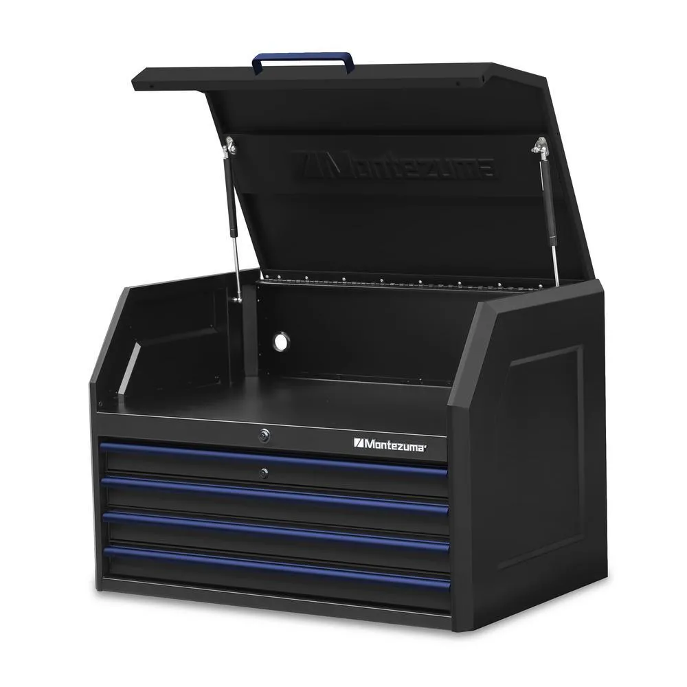 24 in. x 36 in. 10-Drawer Tool Chest and Cabinet Combo with Power and USB Outlets in Black and Blue, photo 7 of 15