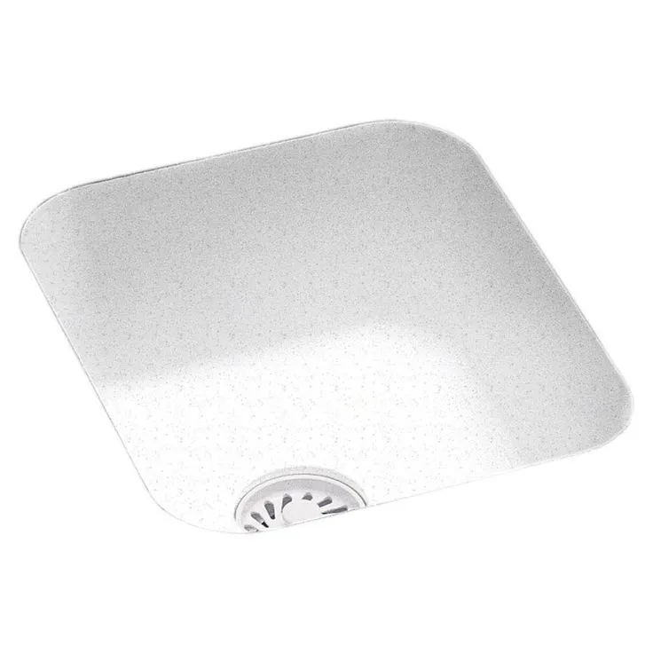 Undermount Solid Surface 13.4 in. 0-Hole Single Bowl Bar Sink in Black Galaxy, photo 5 of 11