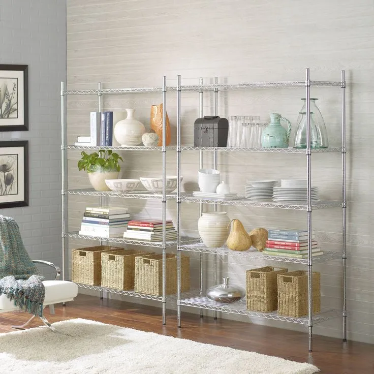Style Selections 18-in D x 47.7-in W x 72-in H 5-Tier Steel Utility Freestanding Shelving Unit, photo 3 of 8