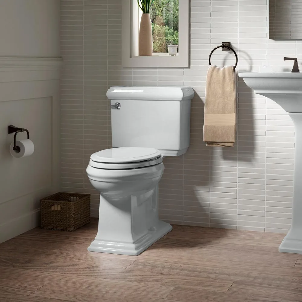Memoirs Classic 2-piece 1.28 GPF Single Flush Elongated Toilet with AquaPiston Flush Technology in Ice Grey, photo 5 of 13