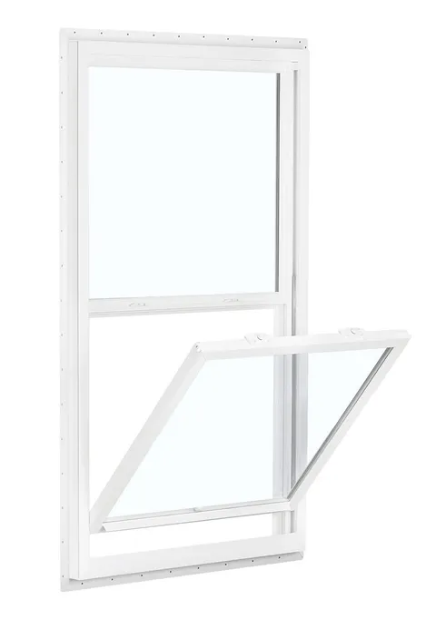 150 Series New Construction 31-1/2 × 51-1/2 × 3-1/4 in Jamb White Vinyl Low-e Argon Single Hung Window with Grids Half Screen Included