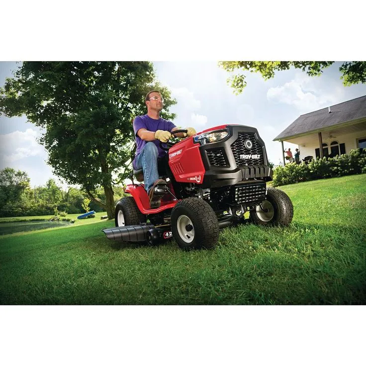 Troy-Bilt Bronco 42 in. 19 HP Briggs & Stratton Automatic Drive Gas Riding Lawn Tractor with Mow in Reverse, photo 6 of 10