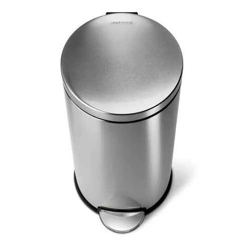 30-Liter Brushed Stainless Steel Trash Can with Lid