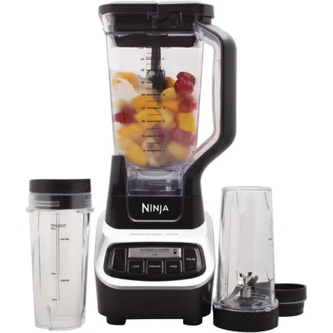 Nutri Ninja 72 oz. 5-Speed Black Professional Blender with 2 Nutri Ninja Cups