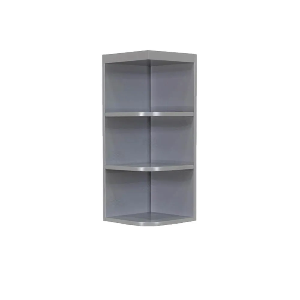Shaker Ready to Assemble 12x30x12 in. Left Wall Open End Shelf with 2 Fixed-Shelves in Gray, photo 2 of 4