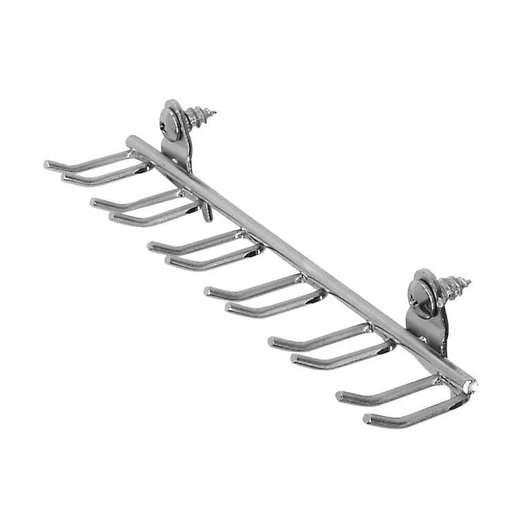 DuraHook 8-1/8 in. W 7/16 with 13/16 in. I.D. Zinc Plated Steel Multi-Prong Tool/Wrench Holder for DuraBoard (5-Pack), photo 2 of 2