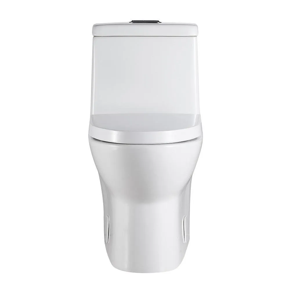 1-piece 1.28 GPF Dual Flush High Efficiency Elongated Toilet in White(Seat Included), photo 4 of 7