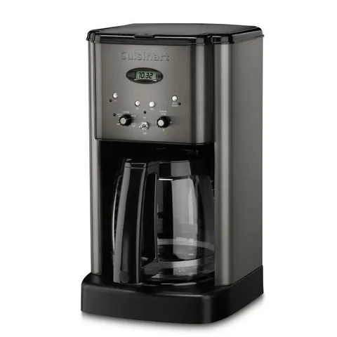 Brew Central 12-Cup Black Stainless Steel Drip Coffee Maker with Glass Carafe