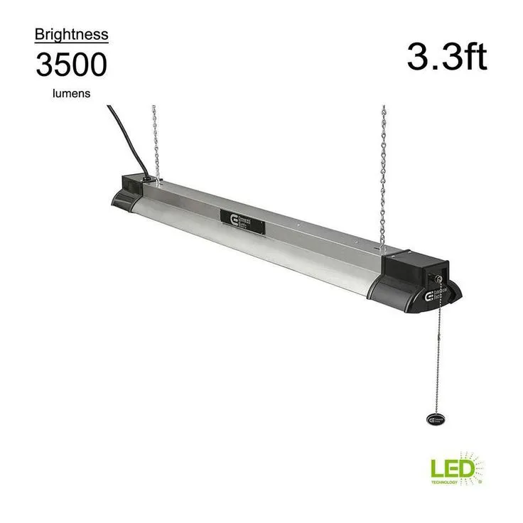 40 in. 64-Watt Equivalent Integrated LED Black Brushed Nickel Shop Light with Bluetooth Speakers 3500 Lumens 4000K, photo 2 of 7