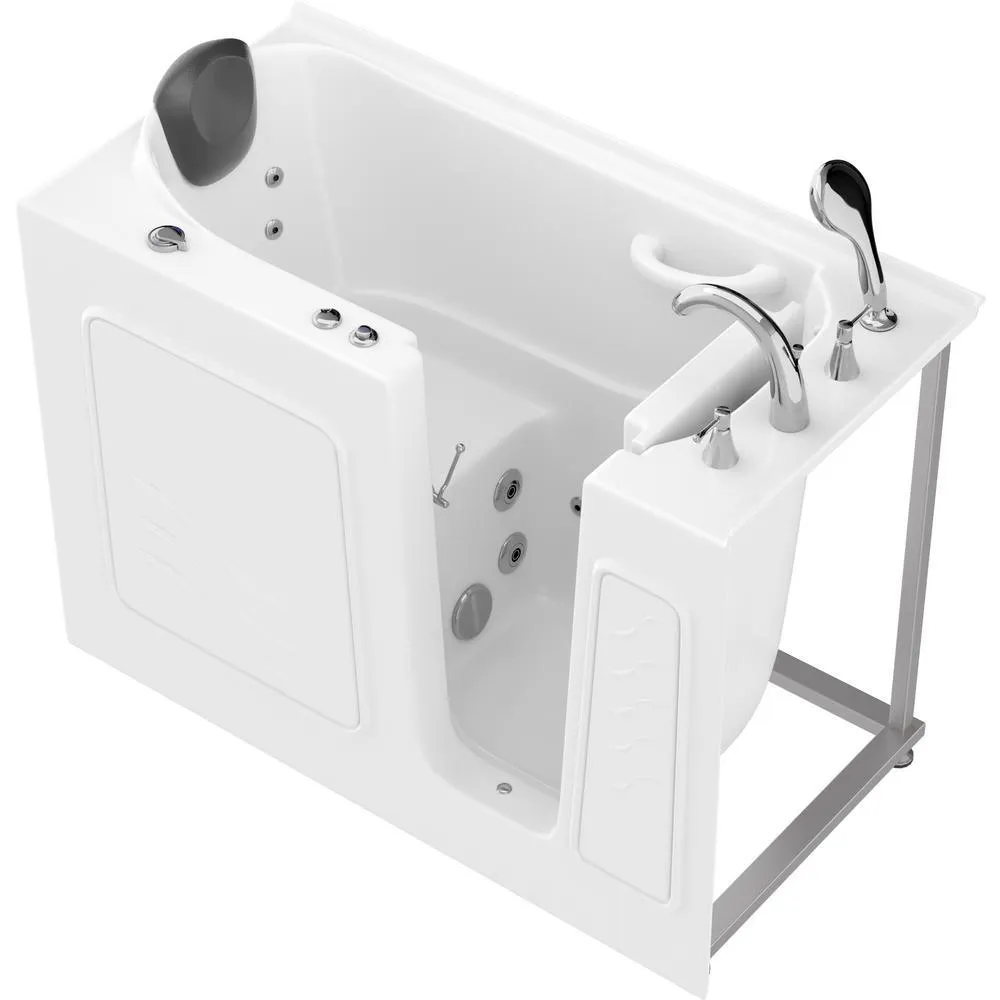 Universal Tubs Safe Premier 52.75 in. x 60 in. x 26 in. Right Drain Walk-in Whirlpool Bathtub in White, photo 9 of 9