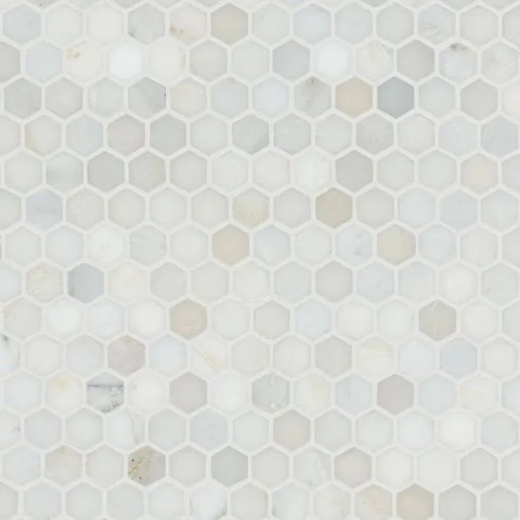 MSI Greecian White Mini Hexagon 12 in. x 12 in. x 10mm Polished Marble Mesh-Mounted Mosaic Tile (10 sq. ft. / case), photo 4 of 8