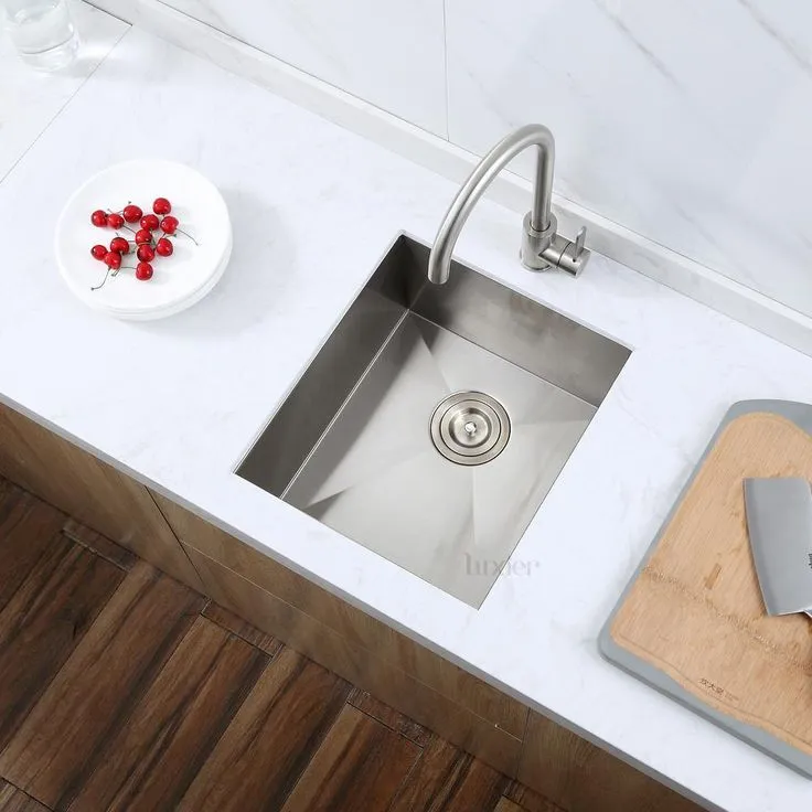 Handmade Undermount Stainless Steel 16 in. Single Bowl Bar Sink 18-Gauge, photo 2 of 7
