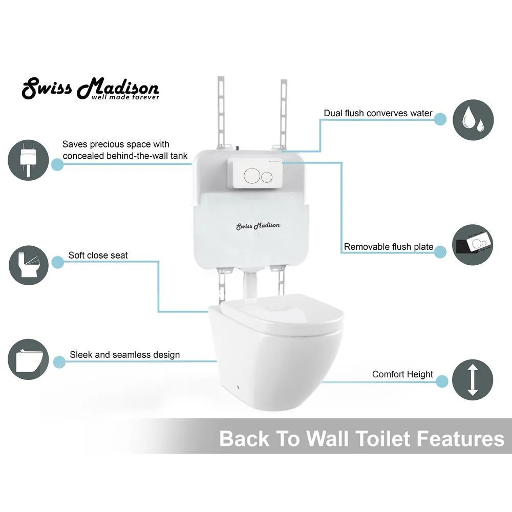 Swiss Madison St. Tropez Elongated Toilet Bowl Only in Glossy White, photo 11 of 14
