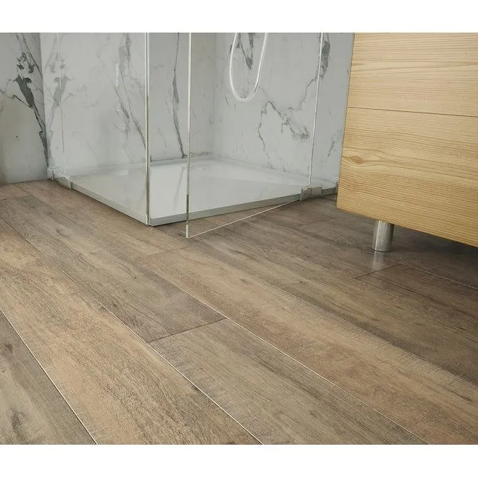 Style Selections Style Selection Urbanite Oak 8-mm T x 8-in W x 50-in L Water Resistant Wood Plank Laminate Flooring (23.92-sq ft / Carton), photo 2 of 6