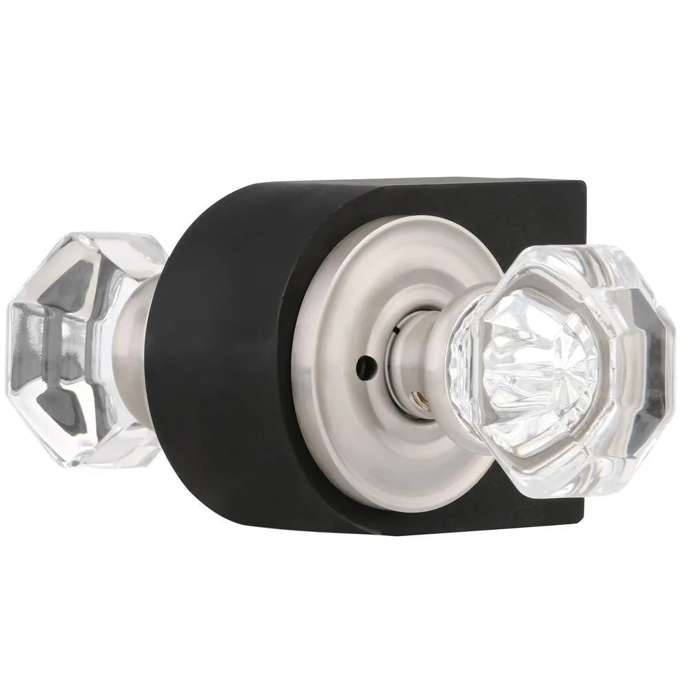 Filmore Satin Nickel Bed/Bath Crystal Door Knob, photo 4 of 8