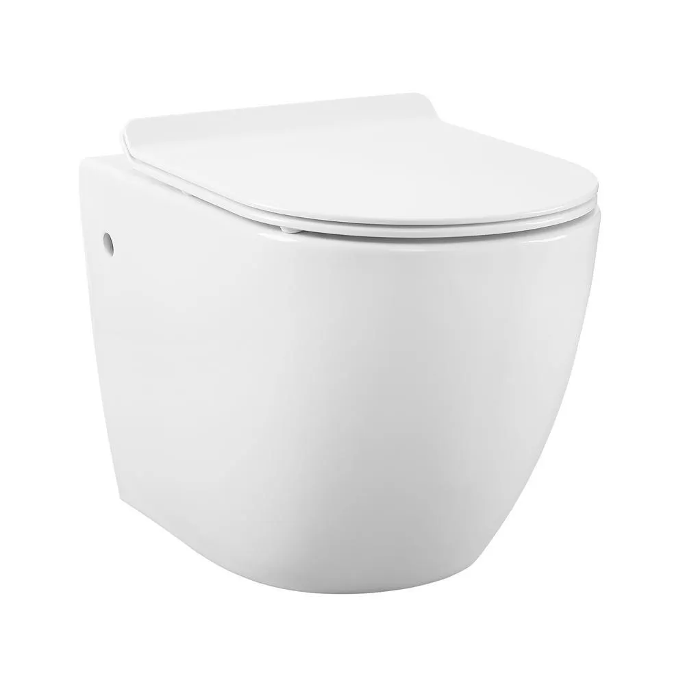 Swiss Madison St. Tropez Wall Hung Toilet Bowl 0.8/1.28 GPF Dual Flush Elongated in White, photo 2 of 11