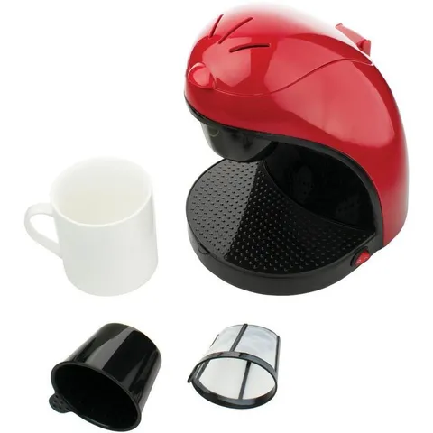 700-Watt Red Toaster Oven and Broiler with Red Single-Serve Coffee Maker and Mug