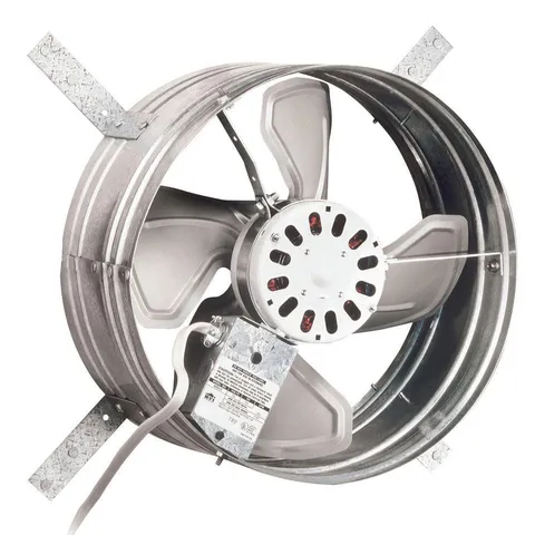 1020 CFM Silver Electric Powered Gable Mount Gable Louver Vent