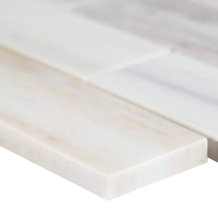 MSI Angora Subway 11.81 in x 11.81 in. x 10mm Polished Marble Mesh-Mounted Mosaic Tile (9.7 sq. ft. / case), photo 7 of 8