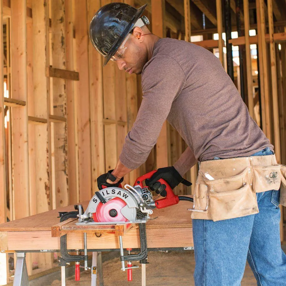 SKILSAW 15 Amp Corded Electric 7-1/4 in. Magnesium Worm Drive Circular Saw with 24-Tooth Carbide Tipped Diablo Blade, photo 8 of 10