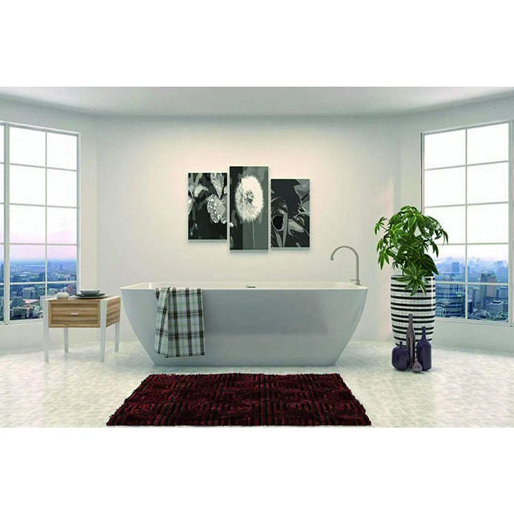 Montpellier 59 in. Acrylic Flatbottom Freestanding Bathtub in White, photo 6 of 6