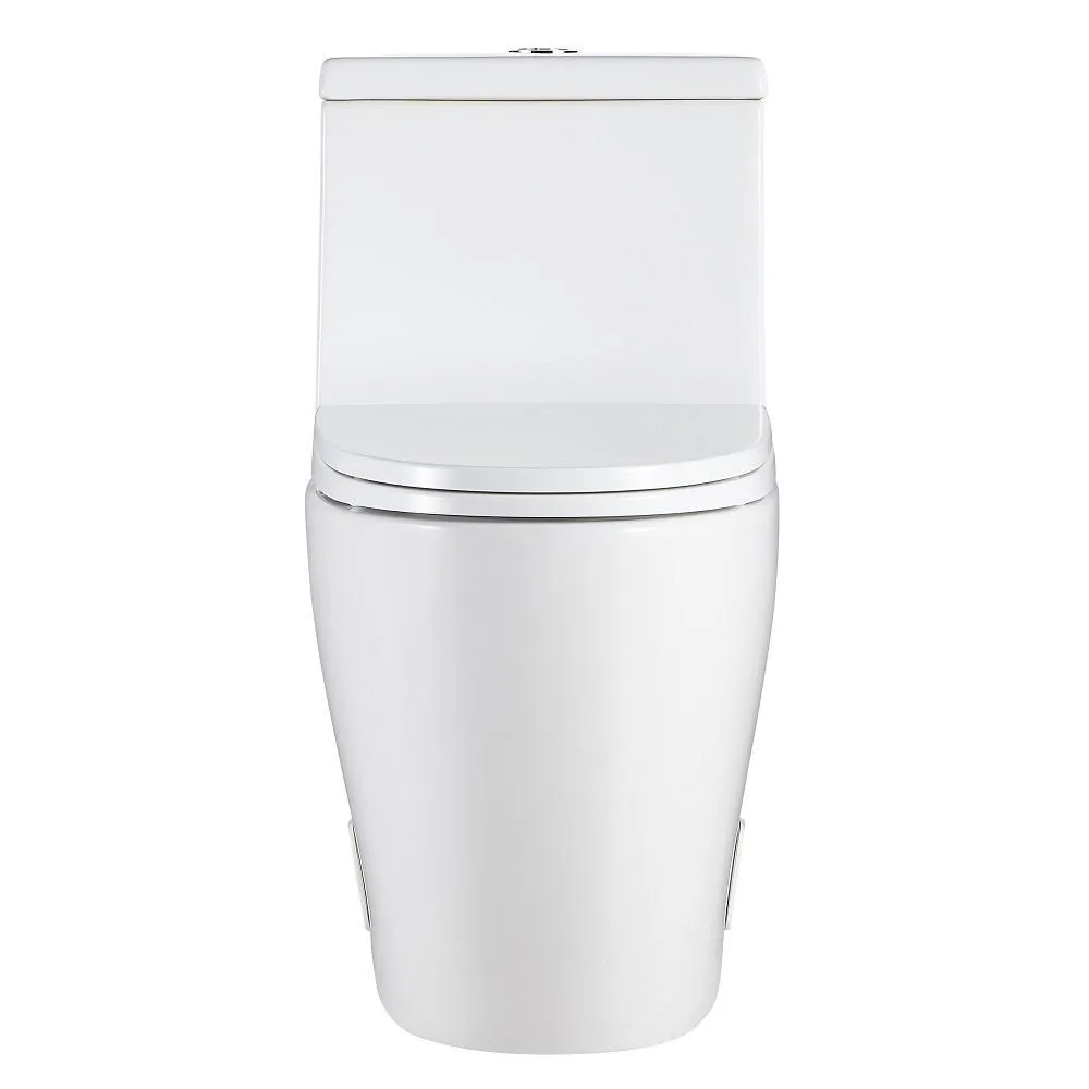 1-Piece 1.28 GPF Dual Flush High Efficiency Elongated Toilet in White, Seat Included, photo 4 of 4