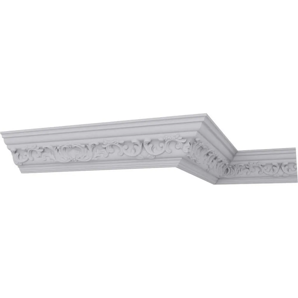 Ekena Millwork 4-5/8 in. x 4-1/2 in. x 94-1/2 in. Polyurethane Emery Crown Moulding, photo 5 of 14