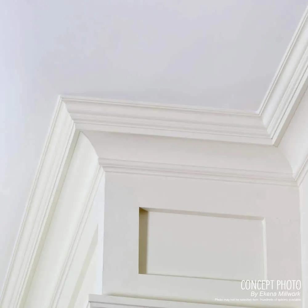Ekena Millwork 4-5/8 in. x 4-1/2 in. x 94-1/2 in. Polyurethane Emery Crown Moulding, photo 11 of 14