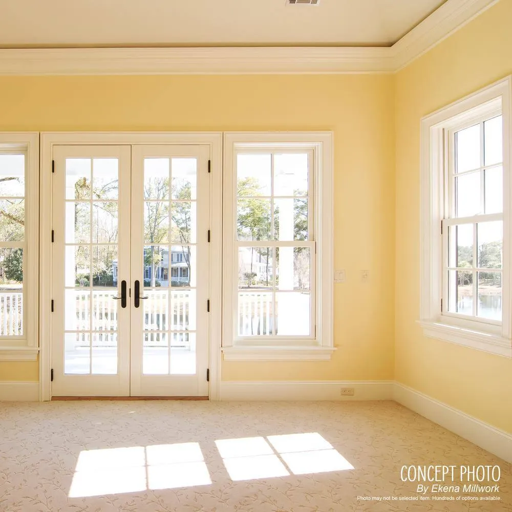 Ekena Millwork 4-5/8 in. x 4-1/2 in. x 94-1/2 in. Polyurethane Emery Crown Moulding, photo 12 of 14