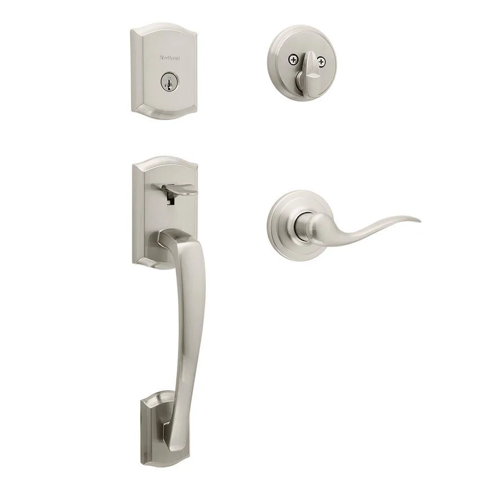 Prescott Venetian Bronze Single Cylinder Entry Door Handleset with Tustin Lever Featuring SmartKey Security, photo 6 of 6