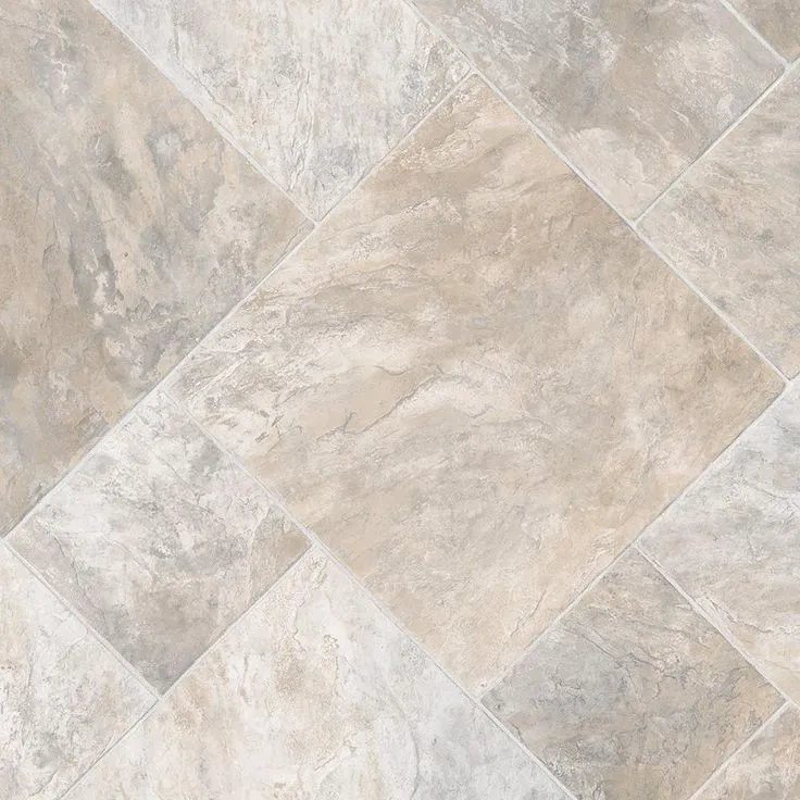 TrafficMASTER Neutral Square Slate Vinyl Sheet, Sold by 12 ft. Wide x Custom Length, photo 9 of 11