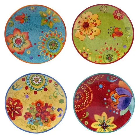 Tunisian Sunset Salad and Dessert Plate (Set of 4)