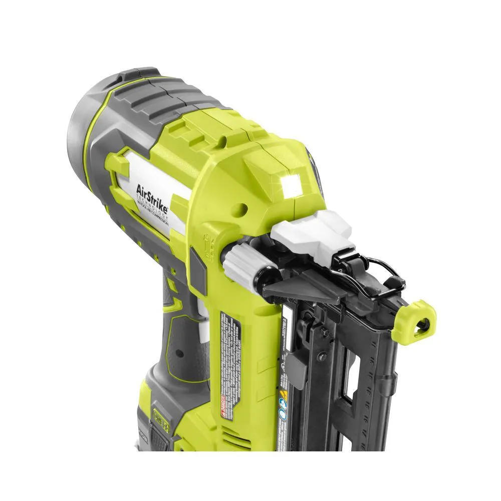RYOBI 18-Volt ONE+ Lithium-Ion Cordless AirStrike 16-Gauge Cordless Straight Finish Nailer (Tool Only) with Sample Nails, photo 5 of 16