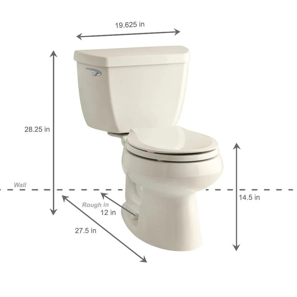 Wellworth Classic 2-Piece 1.28 GPF Single Flush Round Front Toilet with Class Five Flushing Technology in Almond, photo 4 of 10