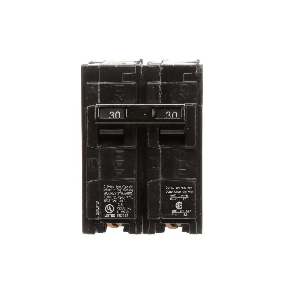 Siemens 30 Amp Double-Pole Type QP Circuit Breaker, photo 2 of 21