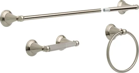 3-Piece Windemere Spotshield Brushed Nickel Decorative Bathroom Hardware Set