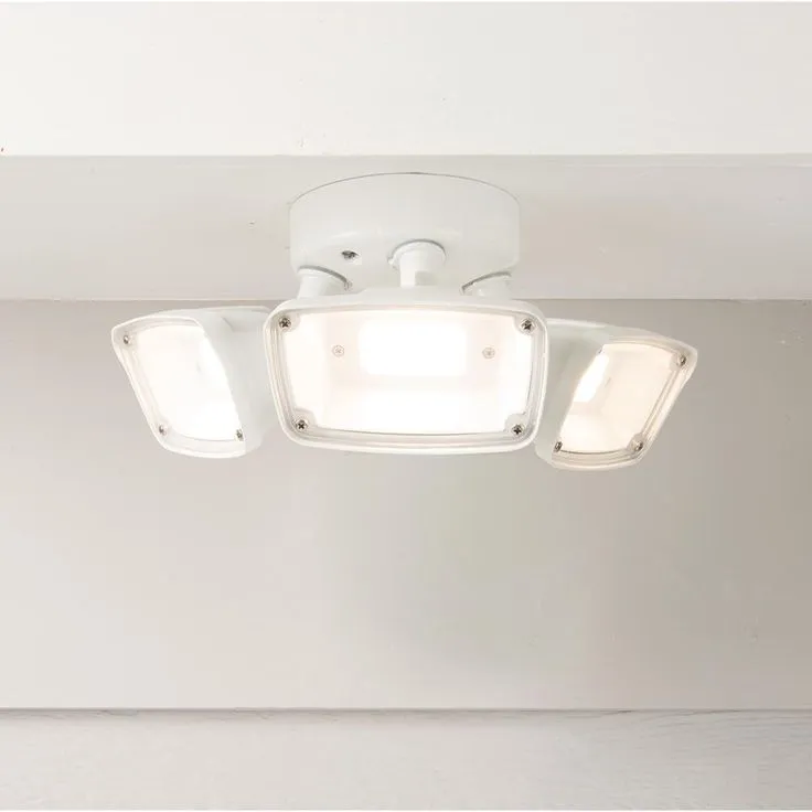 FHS White Outdoor Integrated Triple Head LED Flood Light with Selectable CCT (3000K, 4000K or 5000K), Switch Controlled, photo 3 of 5