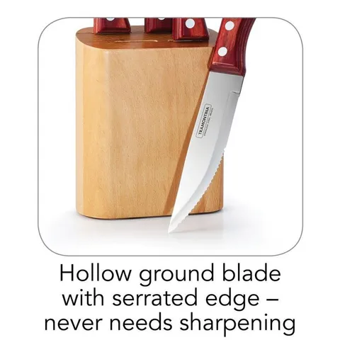 Porterhouse 5-Piece Steak Knife Set with Hardwood Counter Block