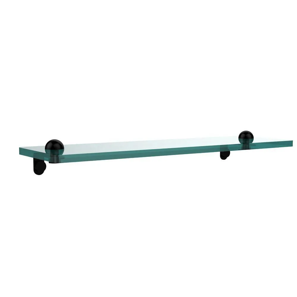 Allied Brass 16 in. L x 2 in. H x 5 in. W Clear Glass Vanity Bathroom Shelf in Satin Nickel, photo 9 of 14