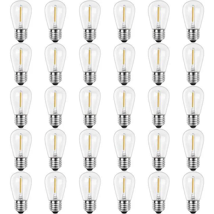 Newhouse Lighting 11-Watt Equivalent S14 Shatter-Resistant String Light Edison LED Bulbs Warm White 2700K (30-Pack), photo 3 of 4