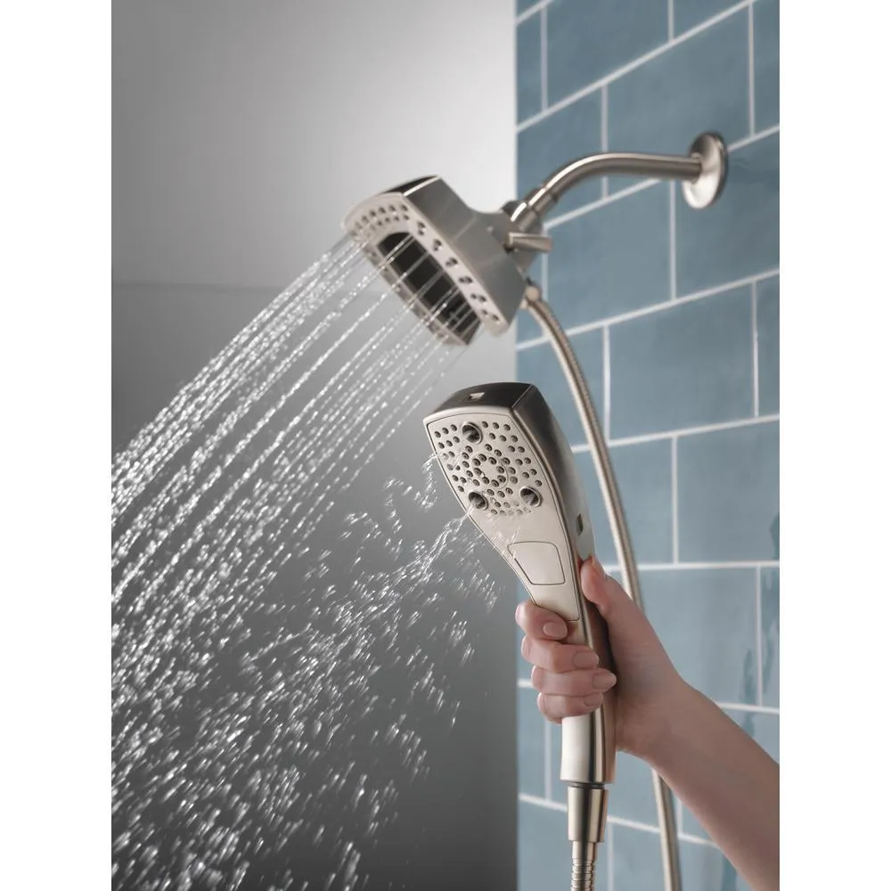In2ition Two-in-One 5-Spray 5.8 in. Dual Wall Mount Fixed and Handheld Shower Head in Stainless, photo 13 of 17
