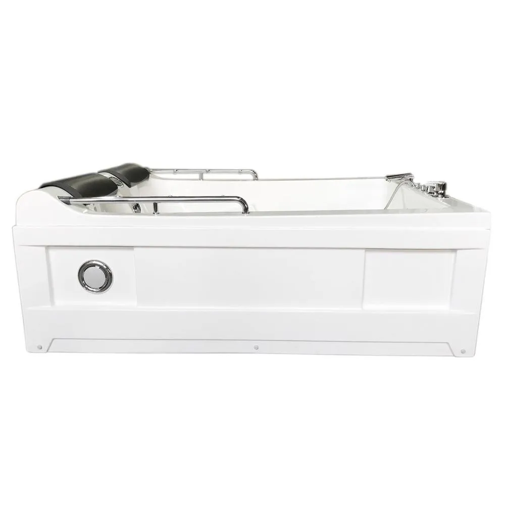 Mimi with heater 68 in. Acrylic Center Drain Corner Alcove Whirlpool Bathtub in White, photo 5 of 9
