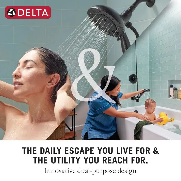 Delta Universal Showering Components Matte Black 5-Spray Dual Shower Head 1.75-GPM (6.6-LPM), photo 8 of 8
