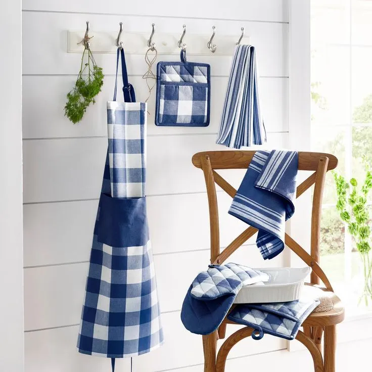 Farmhouse Living Homestead Stripe 20 in. x 20 in. Blue/White Napkins (4-Pack), photo 3 of 7