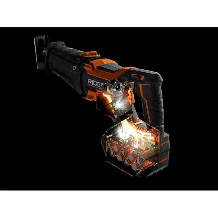 RIDGID 18-Volt OCTANE Cordless Brushless Reciprocating Saw with OCTANE Lithium-Ion 6 Ah Battery (Charger Not Included), photo 7 of 8