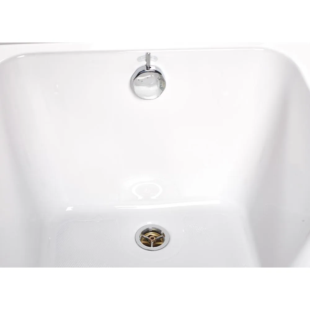 Ella Laydown 60 in. Walk-in Air Bath Bathtub in White with LHS Hinged Middle Glass Door, Glass Door Screen, 2 in. LHS Drain, photo 3 of 9
