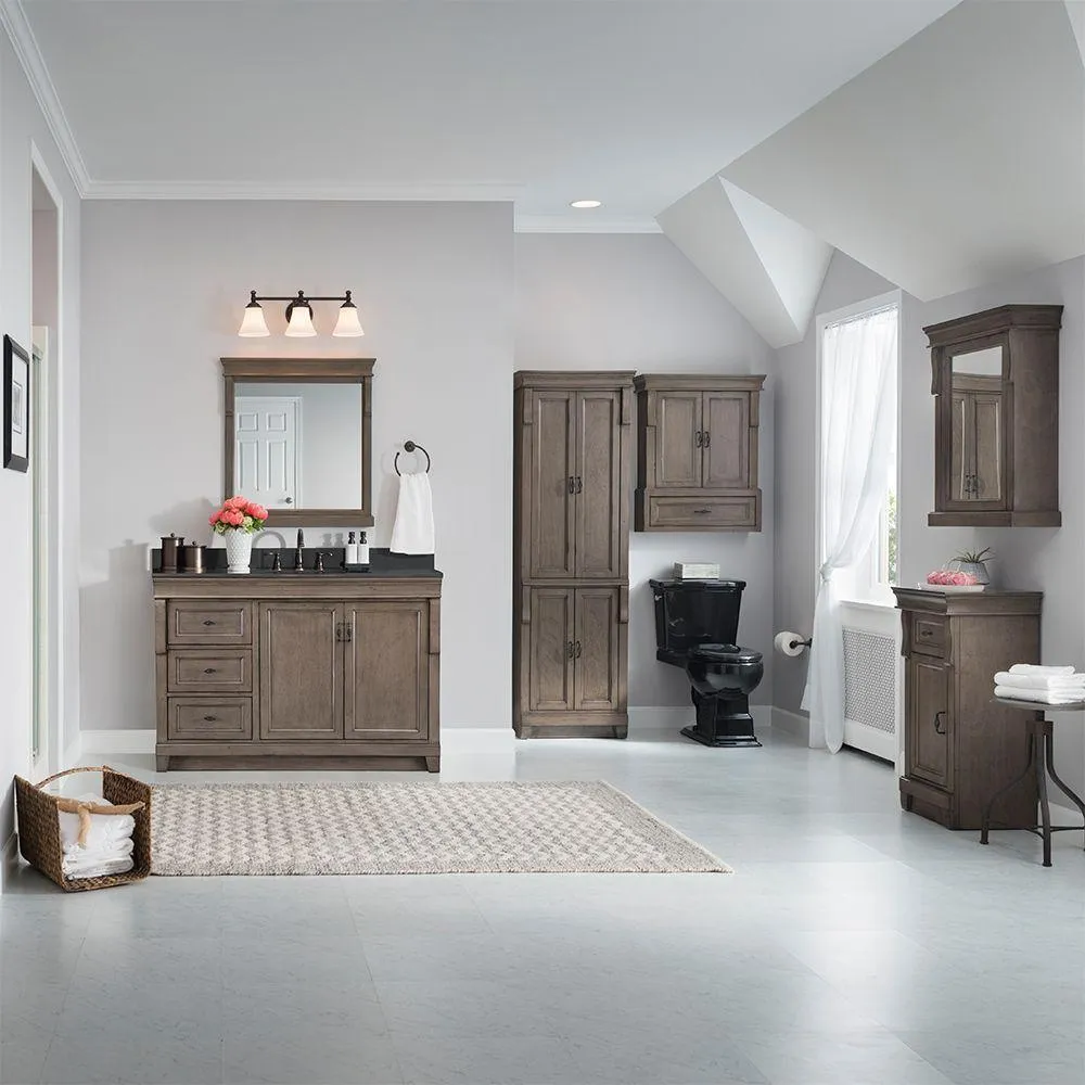 Naples 48 in. W Bath Vanity Cabinet Only in Distressed Grey with Left Hand Drawers, photo 2 of 30