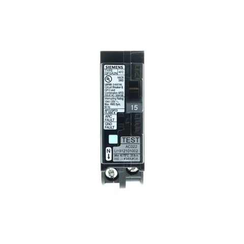 15 Amp 1-Pole Dual Function (CAFCI/GFCI) Plug-On Neutral Circuit Breaker