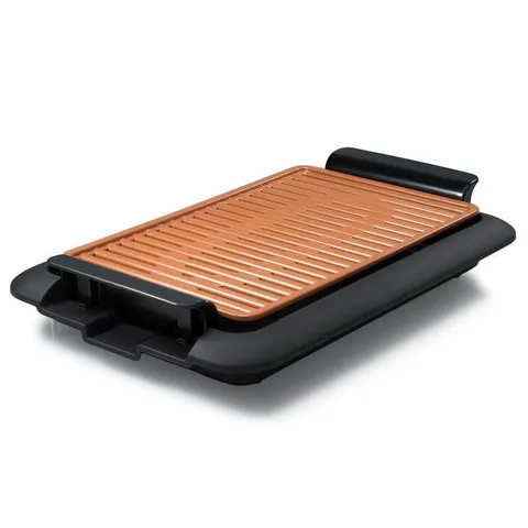 234 sq. in. Black Copper Non-Stick Ti-Ceramic Smoke-less Electric Indoor Grill & Griddle