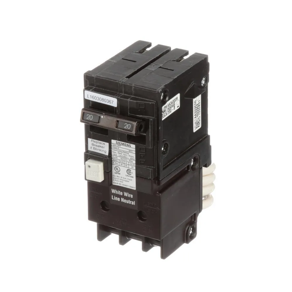 Siemens 20 Amp Double Pole Type QPF2 GFCI Circuit Breaker, photo 5 of 7